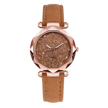 Load image into Gallery viewer, Casual Women Romantic Starry Sky Wrist Watch Leather Rhinestone Designer Ladies Clock Simple Dress watch