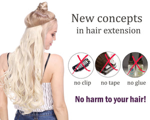 20inch Invisible Wire No Clip One Piece Halo Hair Extension flip in false hair Hairpieces Synthetic hair for women