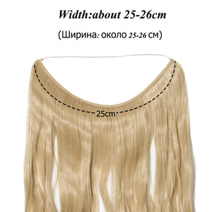 20inch Invisible Wire No Clip One Piece Halo Hair Extension flip in false hair Hairpieces Synthetic hair for women