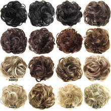 Load image into Gallery viewer, Synthetic Messy Chignon Donut Gary Brown Color 30g/1.05 OZ  Hair Bun Pad Elastic Hair Rope Rubber Band Hair Extensions