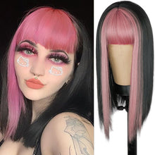 Load image into Gallery viewer, Long Straight Wine Red Wig With Bangs Synthetic Hair Wigs Bang With Wig For Women Wine Red Heat Resistant Wigs