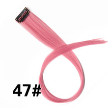Load image into Gallery viewer, Leeons Synthetic Hair Extensions With Clips Heat Resistant Straight Hair Extensions Color Colored Black Hair Clip Womens 12G/Pcs