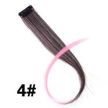 Load image into Gallery viewer, Colored 20 inch highlight synthetic hair clip in extensions