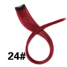 Load image into Gallery viewer, Colored 20 inch highlight synthetic hair clip in extensions