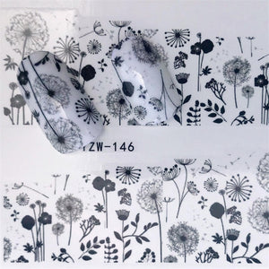 Nail Stickers of lavender blooming Flowers and more... for nail art