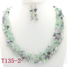 Load image into Gallery viewer, WUBIANLU Garnet Purple Crystal Fluorite Coral crystal Necklace Earrings Hot Sale Suitable Women Banquet Jewelry Fashion Style