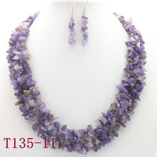 Load image into Gallery viewer, WUBIANLU Garnet Purple Crystal Fluorite Coral crystal Necklace Earrings Hot Sale Suitable Women Banquet Jewelry Fashion Style