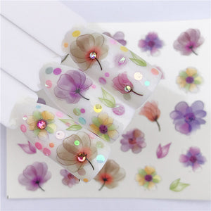 Nail Stickers of lavender blooming Flowers and more... for nail art