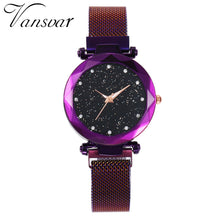 Load image into Gallery viewer, Women Mesh Magnet Buckle Starry Sky Geometric Surface Quartz Watch