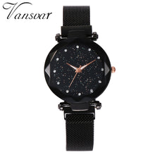 Load image into Gallery viewer, Women Mesh Magnet Buckle Starry Sky Geometric Surface Quartz Watch